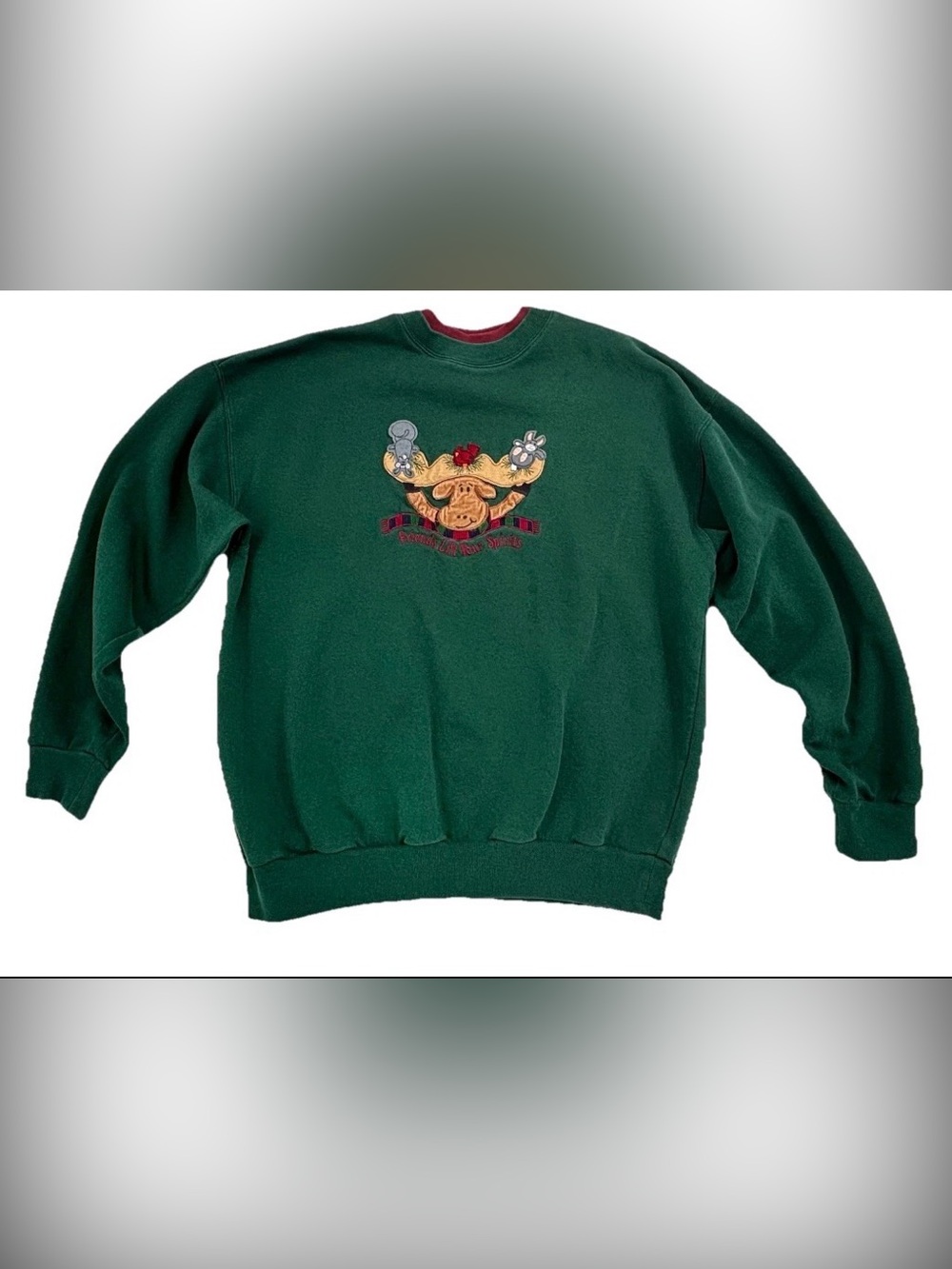 Vintage Grandma Sweatshirt Moose Animal Graphic Cottage Core Outdoor MC Energy L